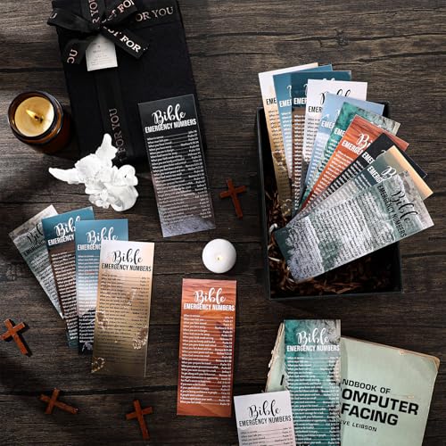 Motiskyy 100 Pcs English Emergency Numbers Bookmarks Gifts Christian Cards - style: English