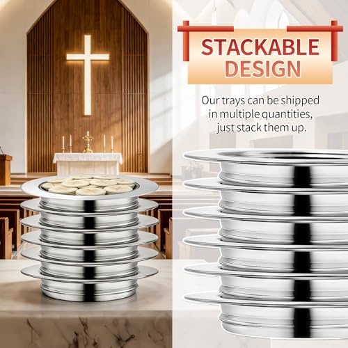 Bread Silver Premium Communion Trays for Churches, Stainless Steel Communion Set, Church Communion Bread and Serving Supplies - color: 1pcs Silver Bread Plate