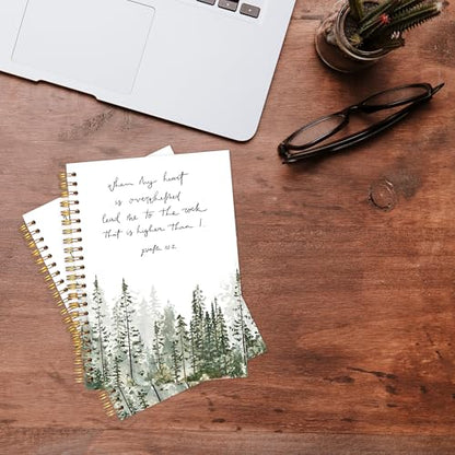 KAOWT Christian Notebook Journal, Prayer Journal for Women, Lead Me To the Rock That is Higher Than I Bible Notebooks for Note Taking, Watercolor Mountain Hardcover Spiral Notebook 5.5x8.3 - color: notbook bible-mountain