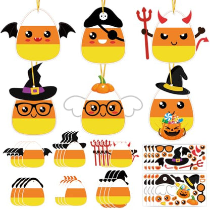 PAIVSUN 24Pcs Halloween Craft Kit for Kids, DIY Candy Corn Stickers (Cute) - style: Candy Corn Cute