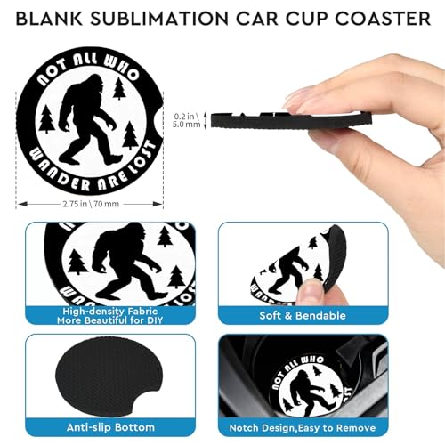 2 Pack Compatible with Bigfoot Car Cup Holder Coasters Universal Neoprene - color: Ape Man