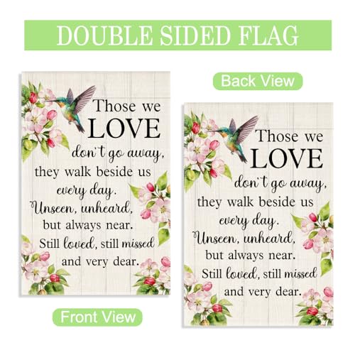 Those We Love Don’t Go Away 12 x 18 Inch Memorial Garden Flag - color: White 3