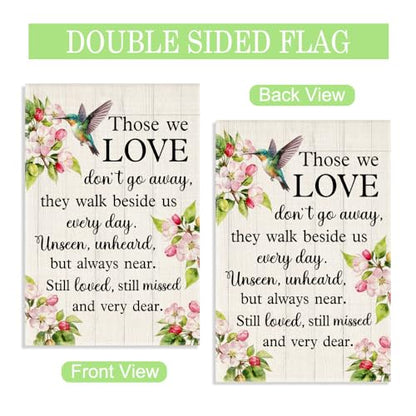 Those We Love Don’t Go Away 12 x 18 Inch Memorial Garden Flag - color: White 3