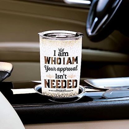 WAZONE Personalized Leopard Sexy Lips Print Tumbler Cup With Lid Custom Name Mothers Day Christmas Birthday Gifts for Women Mom Bestie Friends Stainless Steel 20oz 30oz Inspirational Present - color: Leopard