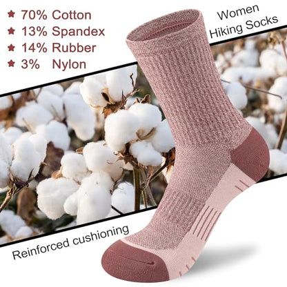 cuangya Women Crew Socks Athletic Cushioned Running Hiking 3-5 Pairs - color: 5 Pairs Crimson Passion, size: 5-8
