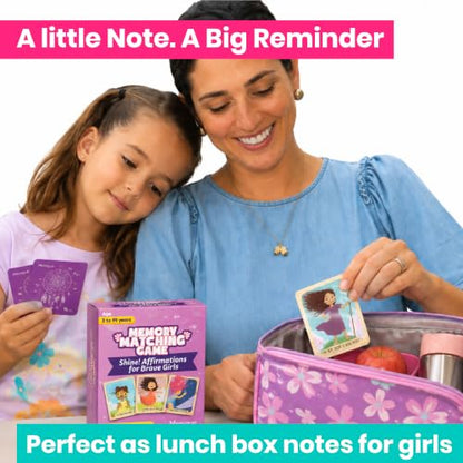 Menique Shine Memory Matching Game – 80 Cards (40 Pairs) with Positive Affirmations for Brave Girls – Motivational & Mindful Matching Game for Confidence and Self-Love - style: Affirmations