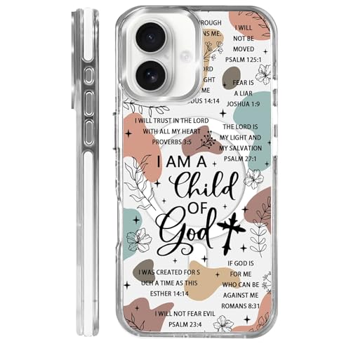 for iPhone 16 Case [Compatible with Magsafe],Girls Women Clear Magnetic Case Silicone Shockproof Protective Cover with Pattern Bible Verses - color: Bible Verses, size: iPhone 16