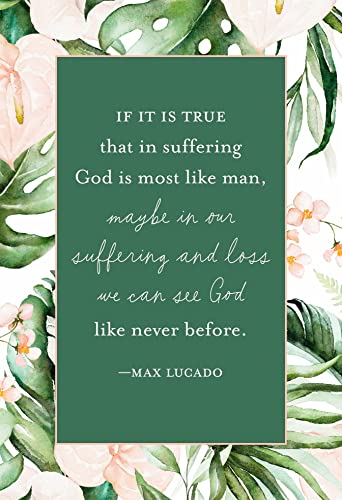 DaySpring - Max Lucado With Sympathy - 4 Botanical Design Assortment with Scripture - 12 Sympathy Boxed Cards & Envelopes (J9180)