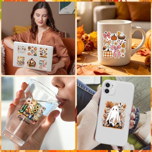 Rngmsi UV DTF Cup Wrap - 30 Sheets Fall Ghost UV DTF Stickers for Glass Mug - style: Fall Ghost