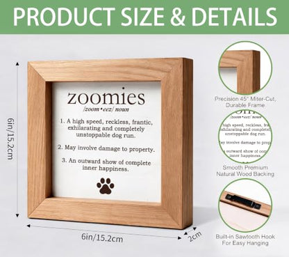 Zoomies Dog Definition Wooden Sign, Farmhouse Pet Wall Decor - color: zoomies47