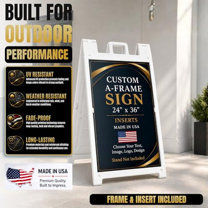 Plastic Sign HolderA-Frame Sidewalk Curb Std by BCB 24x36 | Printed in USA - color: A-Frame Inserts with Plastic Stand
