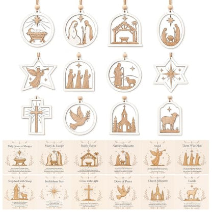 Nativity Christmas Tree Ornaments & Wooden Christmas Ornaments 12 Designs