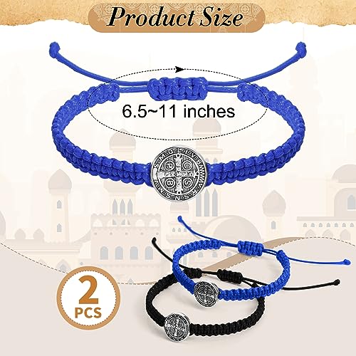 Fumete 2 Pcs Saint Benedict Medal - color: Black, Blue