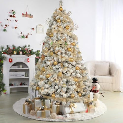 SHareconn 30ct 2.36 Inch Christmas Tree Balls Ornaments, Gold & White, 60mm - color: Gold & White, size: 2.36 inch