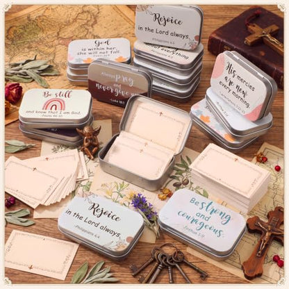 Christian Tin Boxes with Prayer Cards - style: Bohemian