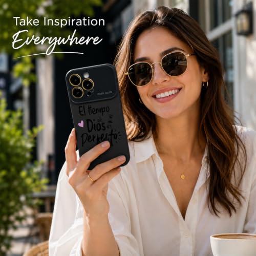 for iPhone 17 Pro Max Case God's Timing is Perfect Spanish Bible Verse Phone Case, Full Camera Lens Protection, Shockproof Drop Resistant Durable Cover (Black, iPhone 14 Pro Max) - color: black, size: iPhone 14 Pro Max