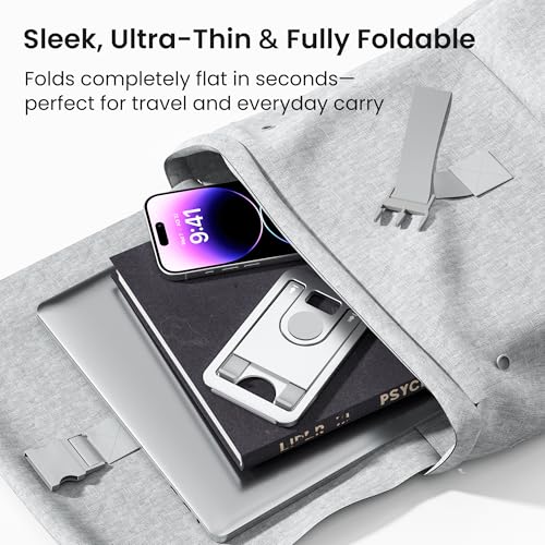 Itramax Phone Stand for Desk Foldable Desktop Holder Adjustable Phone Mount - color: Silver – for Phone (Max 400g)