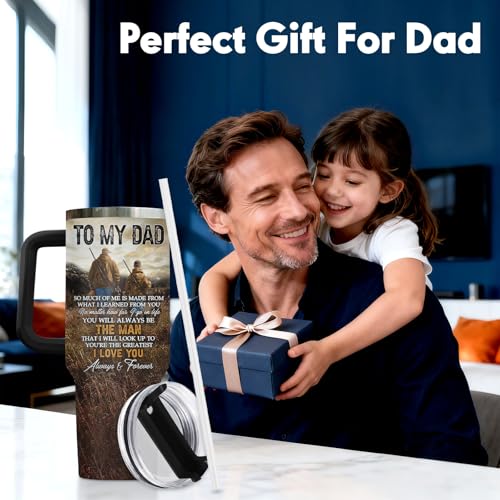 34HD Hunting Father Hunter Partner Life 40 oz Tumbler with Handle, Dad Gift - color: Hunting Father Day