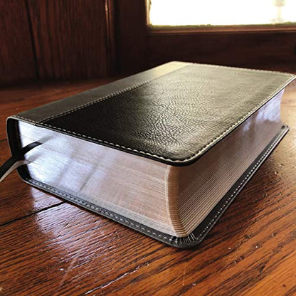 NIV, Giant Print Compact Bible, Leathersoft, Black, Red Letter, Comfort Print