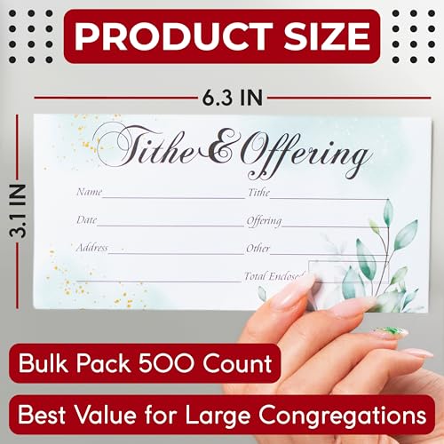 Tithes and Offering Envelopes for Church, 500 Count, 6.3 x 3.1 in