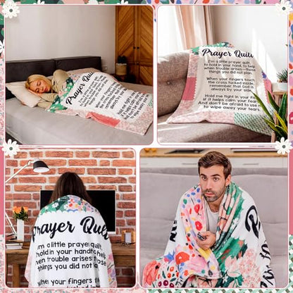 Prayer Quilt Christian Gifts for Women Blanket 60" x 50", Prayer Quilt