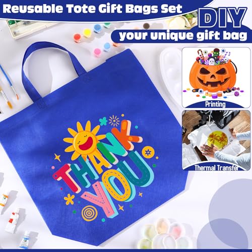 Windyun 100 Pcs Reusable Grocery Bags Large Shopping Tote Bulk, Royal Blue - color: Royal Blue