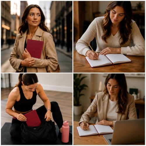 WORLD TRAVELER Large Lined Journal Notebook 256 Ruled White & Ivory Pages - color: Today is the Day