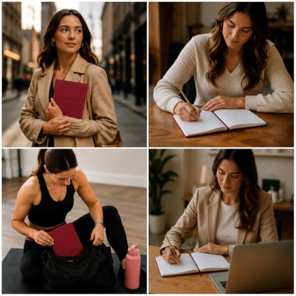 WORLD TRAVELER Large Lined Journal Notebook 256 Ruled White & Ivory Pages - color: Today is the Day