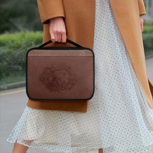 Cross Lion Print Bible Cover for Women Men Teens,Lightweight Book Carrying Cases Church Bag - color: Cross Lion