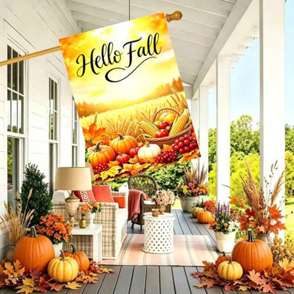 Large Thanksgiving Fall House Flags for Outside 28x40 Double Sided - color: Harvest, size: 28x40 Inches