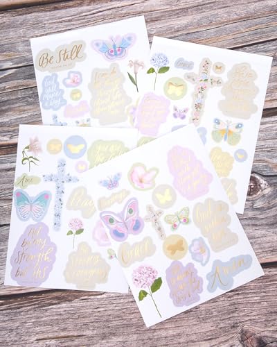 WORLD TRAVELER Eccolo Bible Quotes Sticker Book. 28 Pages of Inspirational and Prayer Themed Stickers - color: Stick To Faith