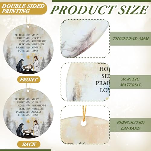 Chunful 24 Pack Christmas Nativity Scene Ornaments Gifts, Christian Style - style: Christian Style