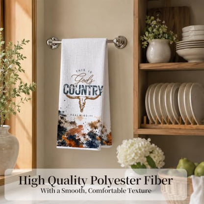 Western Christian Kitchen Hand Towels 16x24 Inch - color: Western