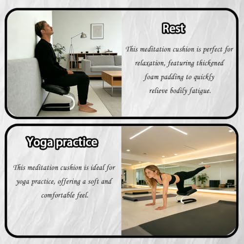 Meditation Bench,Adjustable Metal Kneeling Chair,Non-Slip Meditation Chair with Cushion,Ergonomic Meditation Chairs or Yoga Stool, Seiza Chairs for meditations, Home Studios, Yoga Rooms.
