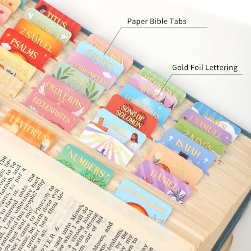 Bible Tabs for Women, 66 Large Print Laminated Bibles Chapters Index Tabs and 39 Blank Dividers Sticky Labels, Icon of Bible Study Supplies, Journaling Accessories, Christian Gifts for Men - style: Bible Icon