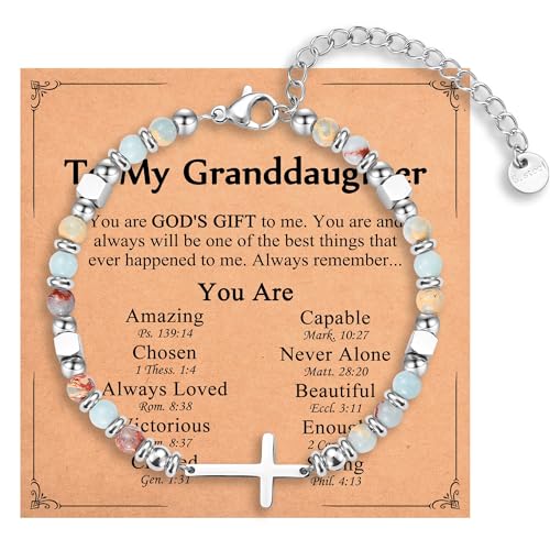 Christian Gifts for Women Girls, Religious Cross Bracelet - color: Granddaughter