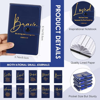 Spakon 10 Sets Christian Notebook with Pen Set, Bible Verse, Blue - color: Blue, size: Bible Verse