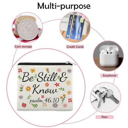 Religious Coin Purse for Women Christian Gifts Inspirational Spiritual Present for Daughter Sister Bestie Coin Pouch Positive Christian Gifts Christmas Birthday Present Zipper Change Pouch - color: Positive Christian Gifts