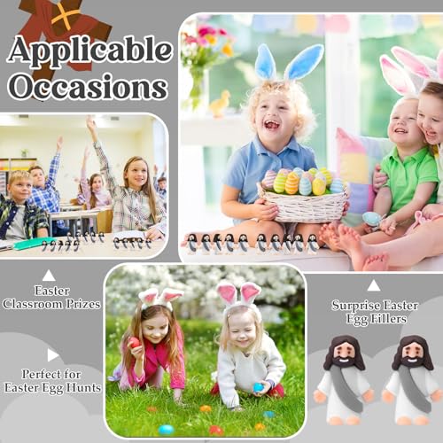 Bememo 25Pcs Mini Jesus Figure for Religious Favor,Gray - color: Gray
