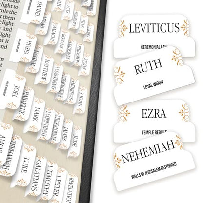 90 Christian Bible Tabs for Women, Men, and Kids - White - color: White