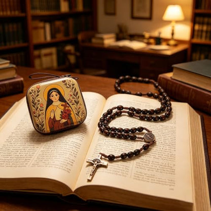 Catholic Rosary Beads, Rosarios Cross Pendant Decorative Prayer Box - color: Style-4
