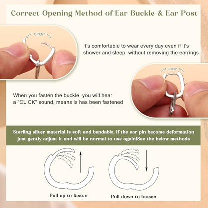 MILACOLATO 925 Sterling Silver Dangle Earrings for Women Hypoallergenic - color: silver-paperclip