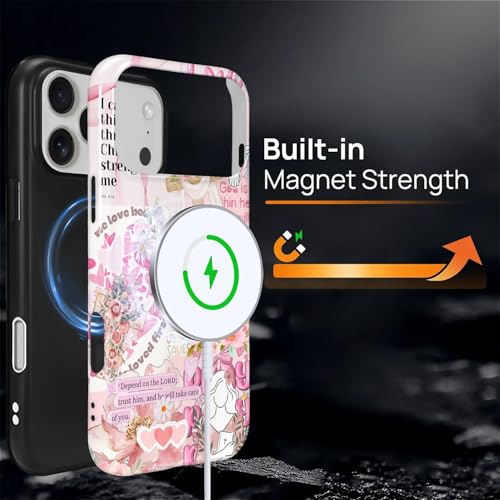 Magnetic Case for iPhone 18 Pro Max iPhone 17 Pro Max,Compatible with Magsafe PC Hard Shell & Silicone Inner Bumper Anti-Scratch Cover Shockproof Retro Newspaper Collage Religious Jesus - color: Retro Newspaper Collage Religious Jesus, size: iPhone 18 Pro