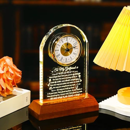 Arikyrist Glass Clock Gifts for Girlfriend from Boyfriend on Anniversary - color: Girlfriend