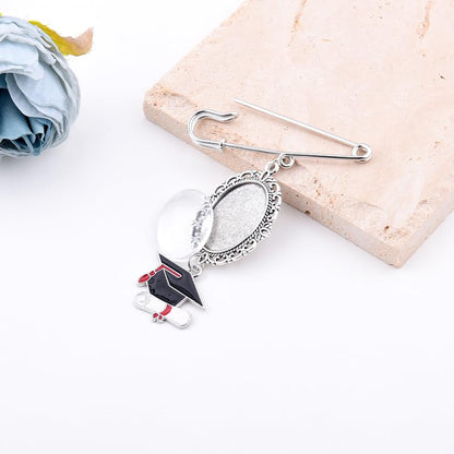 Wedding Double Picture Frame Brooch for Bride Grooms Boutonniece Pin for Wedding Bouquet - color: Color M