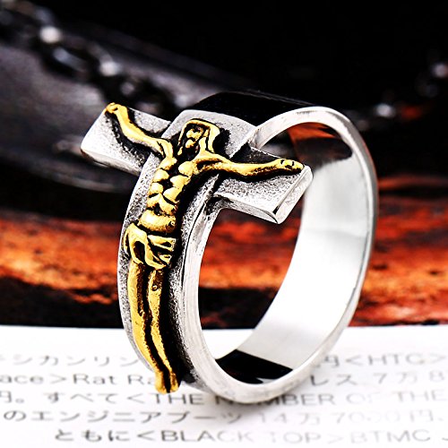 Genuine Stainless Steel Ring for Men Fashion Punk Rock Mason Knight Templar Cross Rings - style: R134