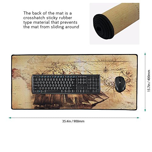 XXL Professional Large Mouse Pad & Computer Game Mouse Mat (35.4x15.7x0.1IN, Boat) - color: Boat, size: 35.4L x 15.7W inches