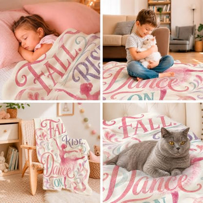 Ballet Dancer Throw Blanket Pink Inspirational Stuff Gifts 60''X80'' - color: Dance, size: 60''x80''
