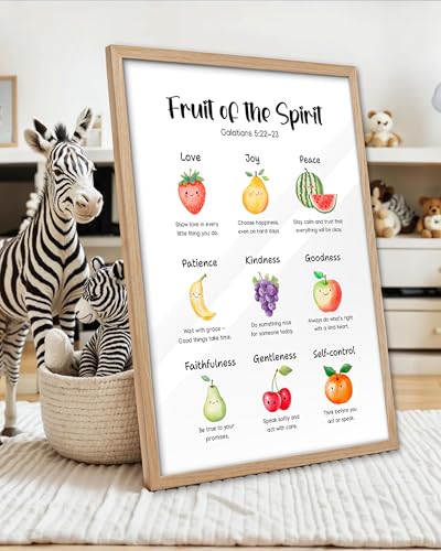 KensTro 12x16 Oak Framed Fruit of the Spirit Scripture Wall Art - color: Fruit Spirit-Framed, size: 16"L x 12"W