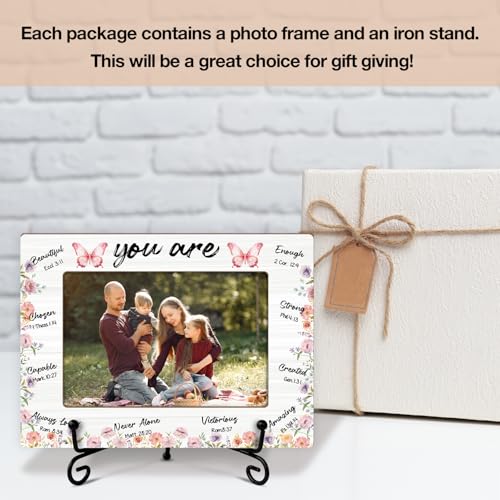 Christian Picture Frame, Inspirational Scripture Picture Frame, Wooden Photo Frame With Stand, Religious Gifts for Family Friends Coworker, 4x6 Photo Frame Home Office Desktop Display Decorations -11 - style: Christian -B
